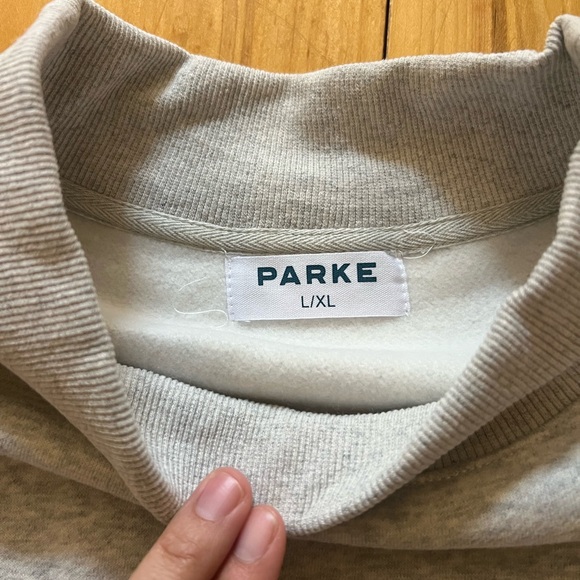 Parke Light Gray mock neck Varsity Sweatshirt - Picture 4 of 5